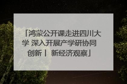 鸿蒙公开课走进四川大学 深入开展产学研协同创新丨 新经济观察