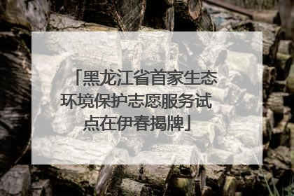 黑龙江省首家生态环境保护志愿服务试点在伊春揭牌