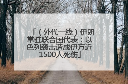 （外代一线）伊朗常驻联合国代表：以色列袭击造成伊方近1500人死伤