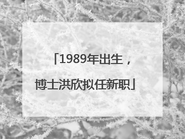 1989年出生，博士洪欣拟任新职