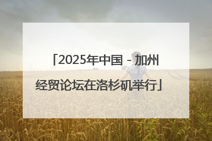 2025年中国－加州经贸论坛在洛杉矶举行