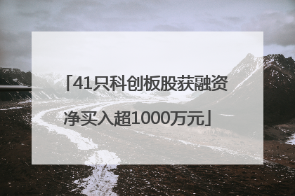 41只科创板股获融资净买入超1000万元