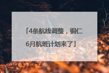 4条航线调整，铜仁6月航班计划来了