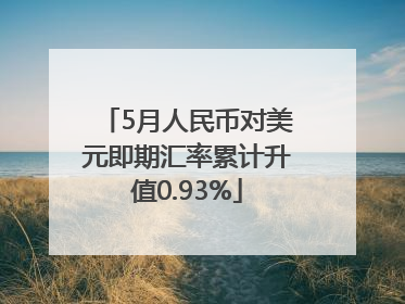 5月人民币对美元即期汇率累计升值0.93%