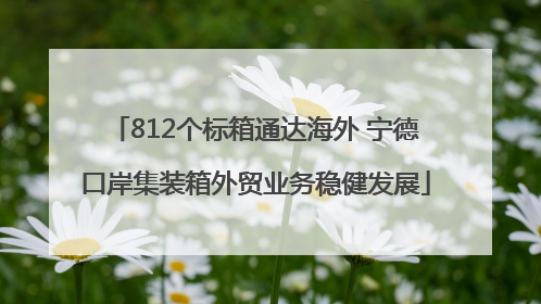 812个标箱通达海外 宁德口岸集装箱外贸业务稳健发展